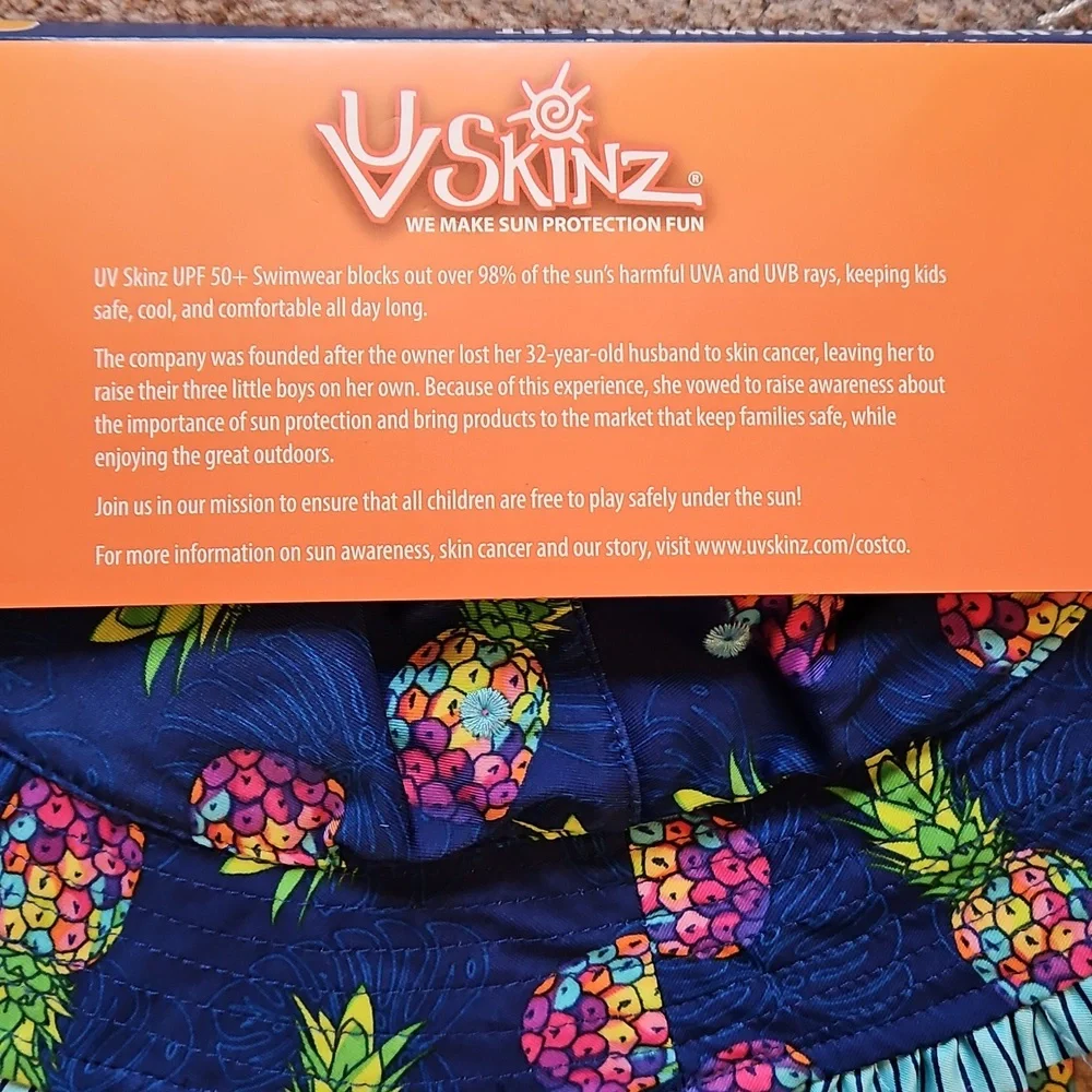NEW! UV Skinz Swimwear Set With Reversible Hat, UPF 50+ Sun Protection
